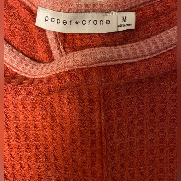 Paper Crane Waffle Red long sleeve top; size Medium; red; EUC - Picture 5 of 6
